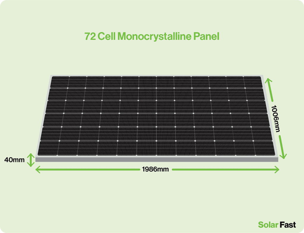 72 cell monocrystalline solar panel dimensions